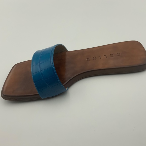 CELINE SQUARE TOE LEATHER SLIDE - Picture 3 of 4